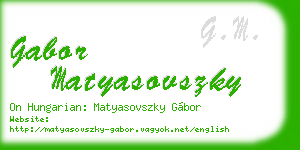 gabor matyasovszky business card